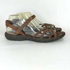 Teva Brown Adjustable Strappy Kayenta Sandals Sz 9